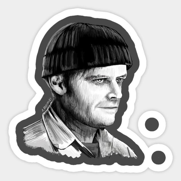 One Flew over The Cuckoo's Nest Illustration Sticker by burrotees